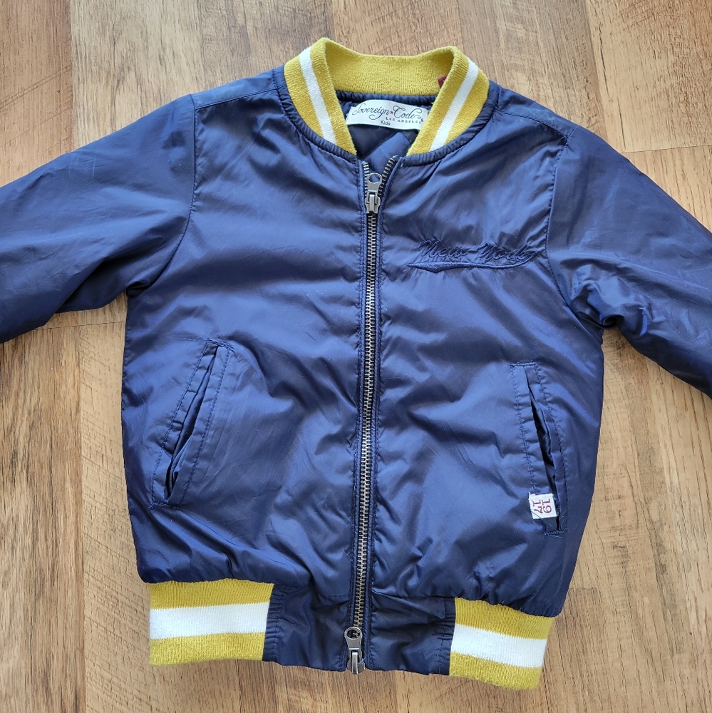 Sovereign Code Toddler Bomber Varsity Jacket Navy Blue 3T